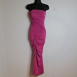 Anthropolgie Strapless Magenta Dress Size Xsmall
